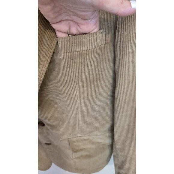 Vintage Jordache Blazer Mens Size 40L Brown Tan Corduroy Cotton 2 Button Pockets - Picture 7 of 13